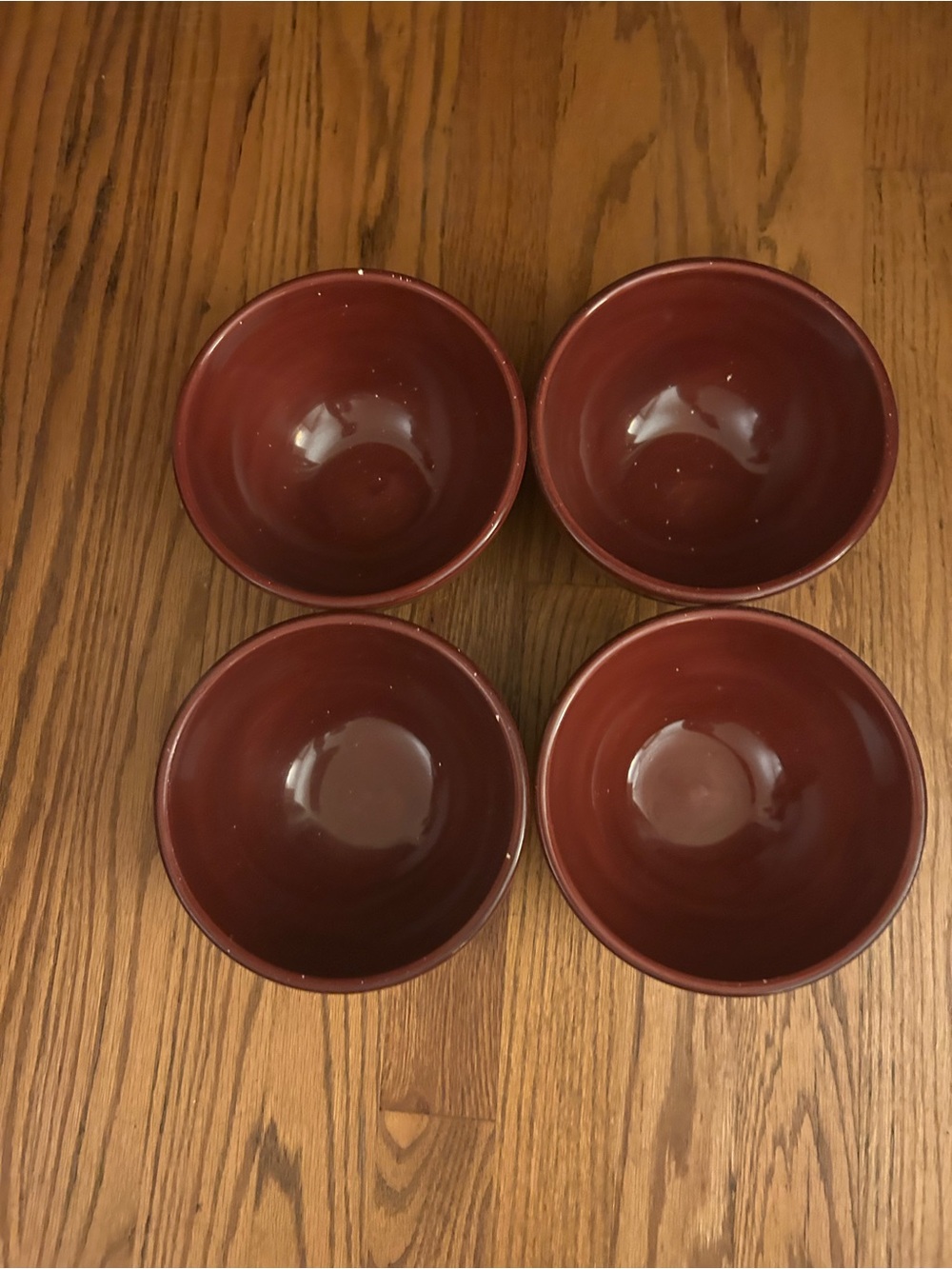 Home Lot: 4 Maroon Minimalist Classic Contemporary Southwestern Bowls